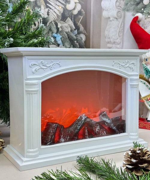 Semineu decorativ cu efect de flacara LED, 55x40x13 cm