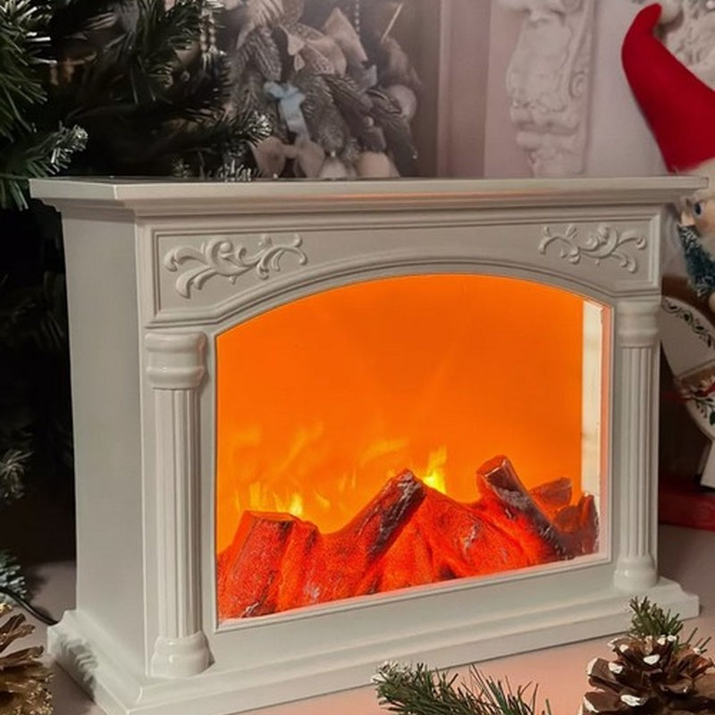 Semineu decorativ cu efect de flacara LED, 55x40x13 cm