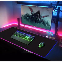Mouse Pad gaming cu iluminare led RGB 80 x 30 negru - imagine 2