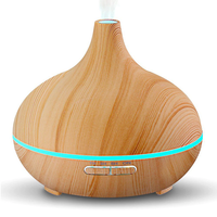 Umidificator/Difuzor aromatizator ultrasunete Fresh Air, lemn natur, 7 culori programabil, oprire automata - imagine 3