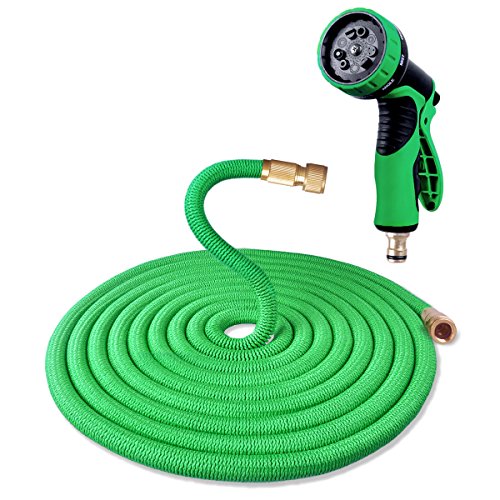 Furtun extensibil pentru gradina, racord metalic, cu cap de udat cu pulverizator reglabil, Magic Hose 22.5, 30 sau 45m