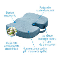 Perna confort pentru sezut Miracle Bamboo M14219, albastru - imagine 2