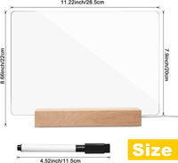 Panou luminos acrilic tip tabla de notite transparenta cu baza din lemn, 30x20cm - imagine 6