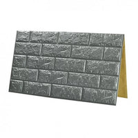 Tapet 3D caramizi argintii, gri, auto-adeziv pentru interior, 70 x 77 cm - imagine 5