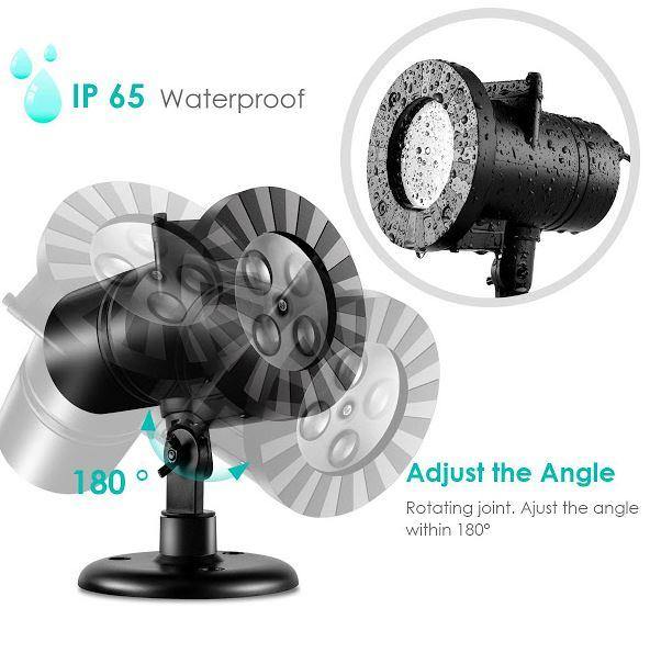 Proiector LED interior/exterior cu 4 diapozitive interschimbabile - Tenq.ro