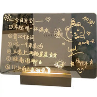 Panou luminos acrilic tip tabla de notite transparenta cu baza din lemn, 30x20cm - imagine 9