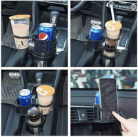 Organizator auto multifunctional suport 3 pahare, universal, negru/gri - imagine 5
