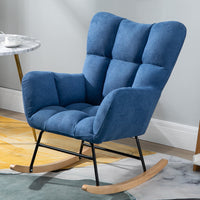 Fotoliu balansoar pentru relaxare cu material catifelat si cadru metalic - imagine 10