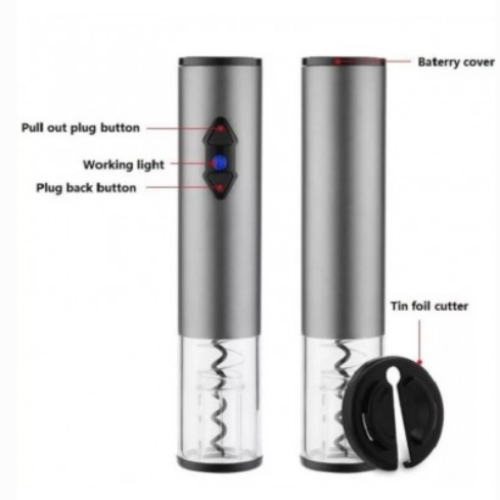 Set accesorii pentru vin cu tirbuson electric, 4 piese, baterii