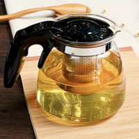 Ceainic din sticla, filtru din inox, capacitate 1100 ml - imagine 2