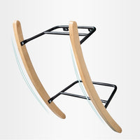 Fotoliu balansoar pentru relaxare cu material catifelat si cadru metalic - imagine 6