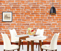 Tapet 3D caramida portocalie, auto-adeziv pentru interior, 70 x 77 cm - imagine 3