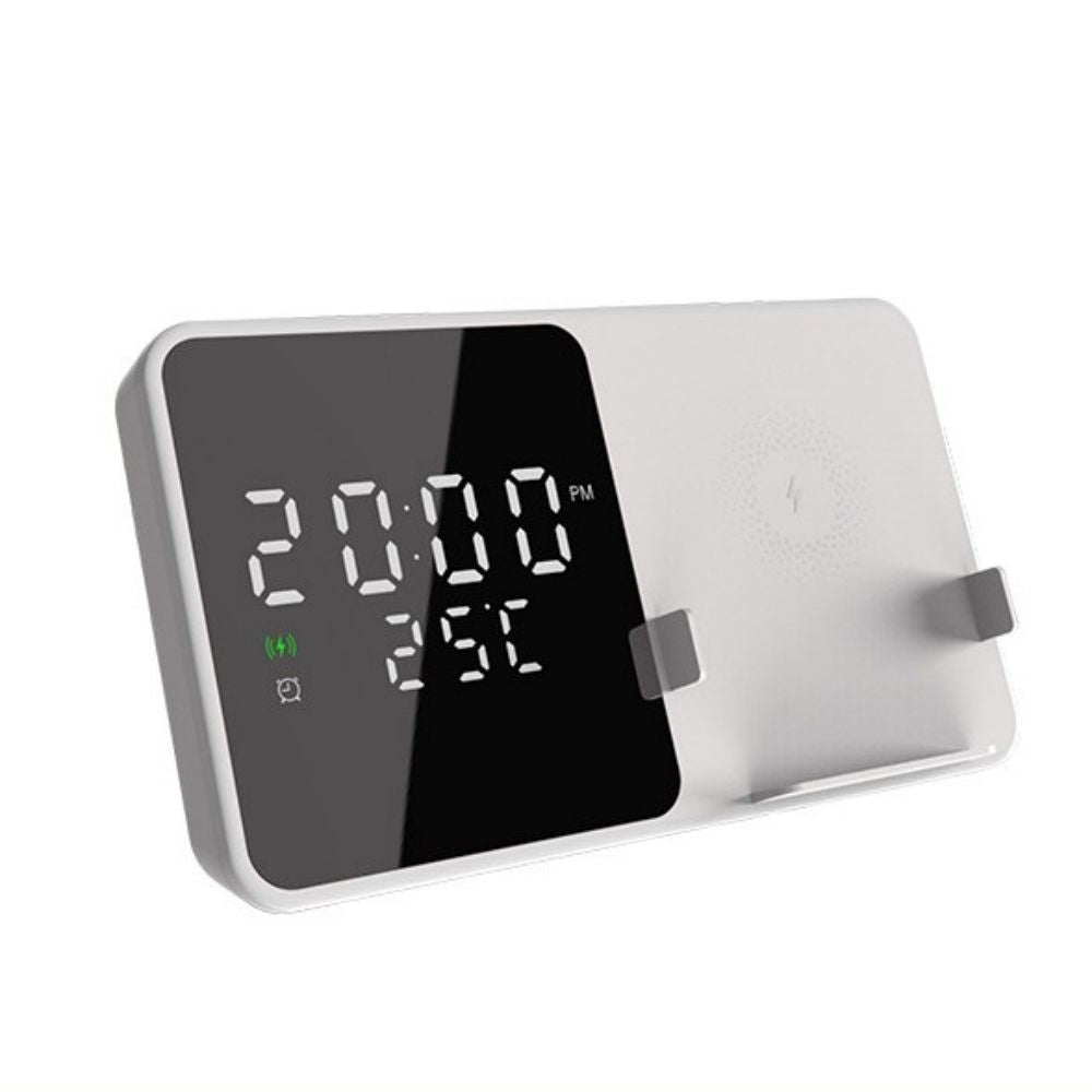 Ceas desteptator cu incarcare wireless 5W si afisaj temperatura in timp real