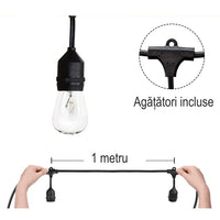 Ghirlanda solara cu 10 becuri Led Filament incluse, 2W, 3000K, IP65 lumina calda - imagine 6