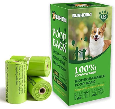 Pungi igienice biodegradabile pentru caini, pisici - poop bags 120 buc