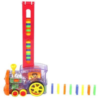 Set trenulet electric, de jucarie, cu 60 de piese domino, cu luminite si sunete - imagine 3