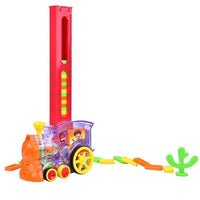 Set trenulet electric, de jucarie, cu 60 de piese domino, cu luminite si sunete - imagine 4