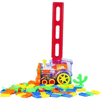 Set trenulet electric, de jucarie, cu 60 de piese domino, cu luminite si sunete - imagine 5