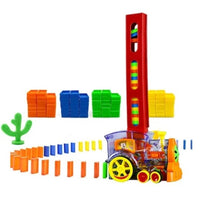 Set trenulet electric, de jucarie, cu 60 de piese domino, cu luminite si sunete - imagine 6