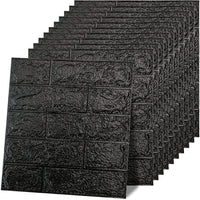 Tapet 3D caramida neagra, auto-adeziv pentru interior, 70 x 77 cm - imagine 2