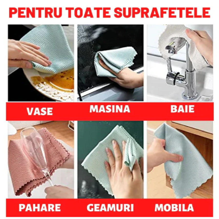 Set 10 lavete microfibra 30 x 40 cm