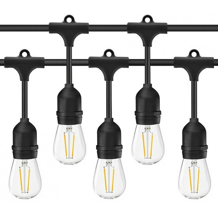 Ghirlanda luminoasa gradina sau terasa, interconectabila, fasung E27, IP65, 220V