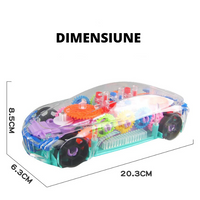 Masinuta transparenta pentru copii, iluminata LED, cu mecanismele la vedere - imagine 9