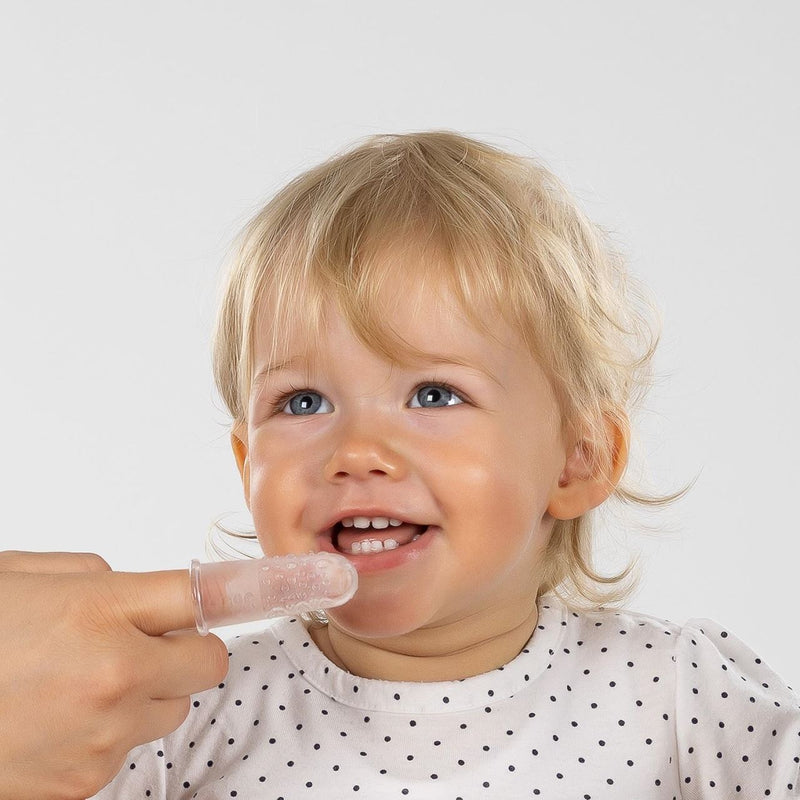 Set 2 periute de dinti degetar din silicon, pentru copii, bebelusi Etapa I 6-18 luni