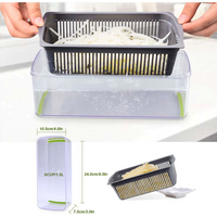 Razatoare multifunctionala legume si fructe 9 piese, lame inox + maner protectie - imagine 3