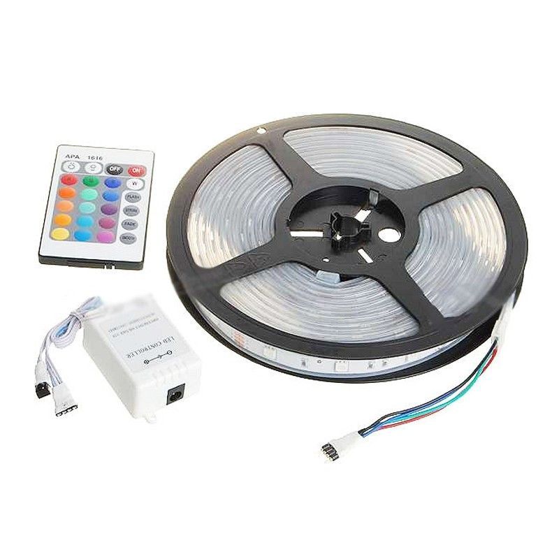 Banda LED 5050 RGB multicolor cu telecomanda, 5 metri, 72W