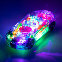 Masinuta transparenta pentru copii, iluminata LED, cu mecanismele la vedere - imagine 2