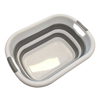 Cos de rufe, lighean silicon pliabil, 38L, alb/gri - imagine 4