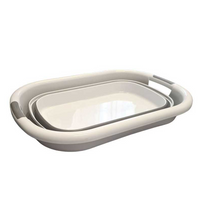 Cos de rufe, lighean silicon pliabil, 38L, alb/gri - imagine 5