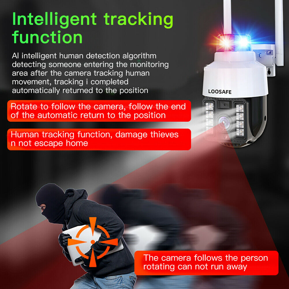 Camera supraveghere WIFI 1080p, cu sirena, vedere color noaptea, Rotire 360, V380 pro