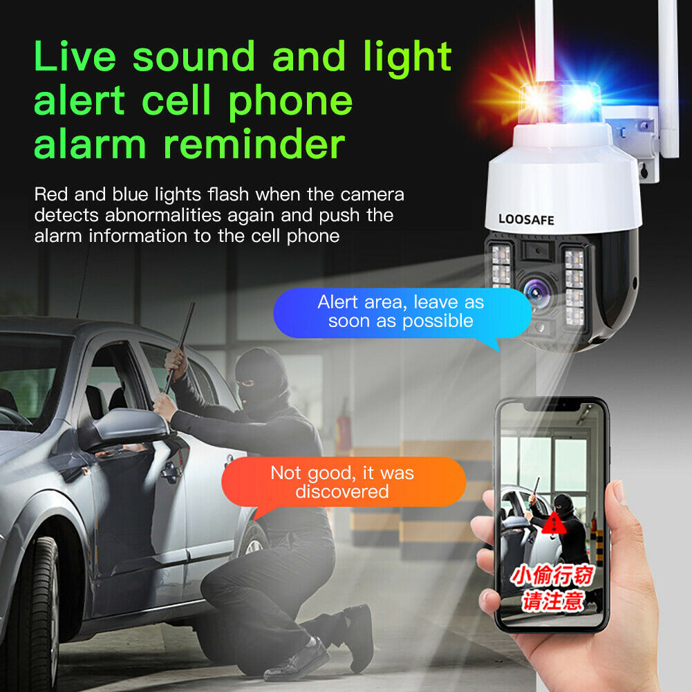 Camera supraveghere WIFI 1080p, cu sirena, vedere color noaptea, Rotire 360, V380 pro