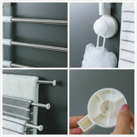 Suport cu ventuze pentru 4 prosoape, pentru perete - imagine 6