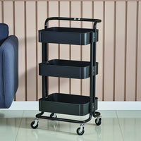 Raft portabil cu 3 nivele – cu cosuri metalice si roti rotative 360° - imagine 2