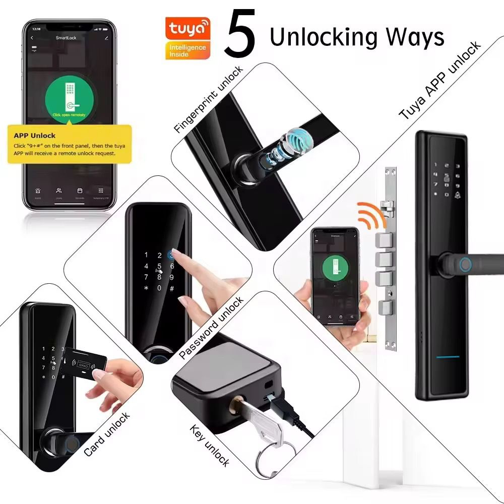 Incuietoare Inteligenta Cerradura Security cu Amprenta Digitala Biometrica Parola 5 in 1 - detaliu produs