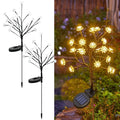 Set 2 Lampi Solare Decorative Ramura cu Flori LED 65cm IP66 Iluminare Calda Automata