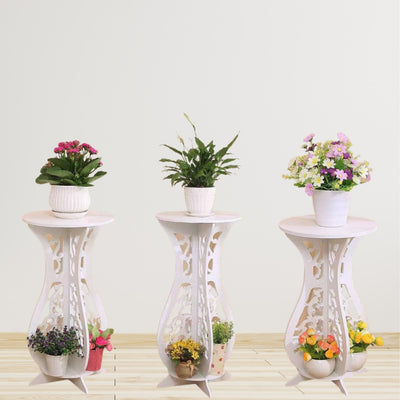 Set 3 masute decorative pentru ghivece de flori din PVC,  59 x 31cm