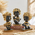 Statuetă Decorativă Premium în Stil African – 3 Variante, Design Negru-Auriu cu Detalii Florale 35cm