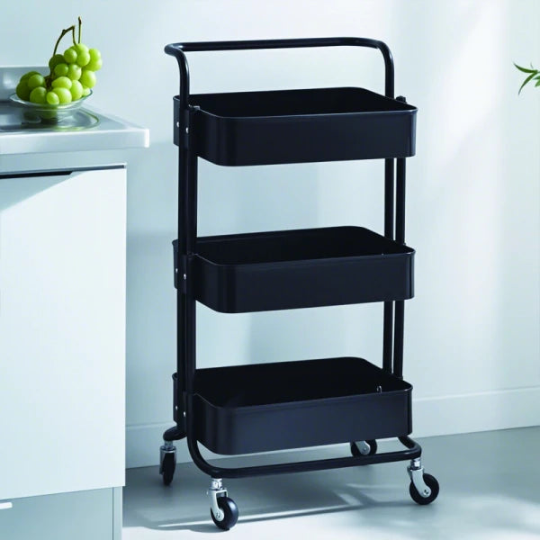 Raft portabil cu 3 nivele – cu cosuri metalice si roti rotative 360°