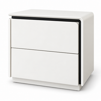 Noptiera mint green cu 2 Sertare, MDF, 50x40x48cm cu design curbat
