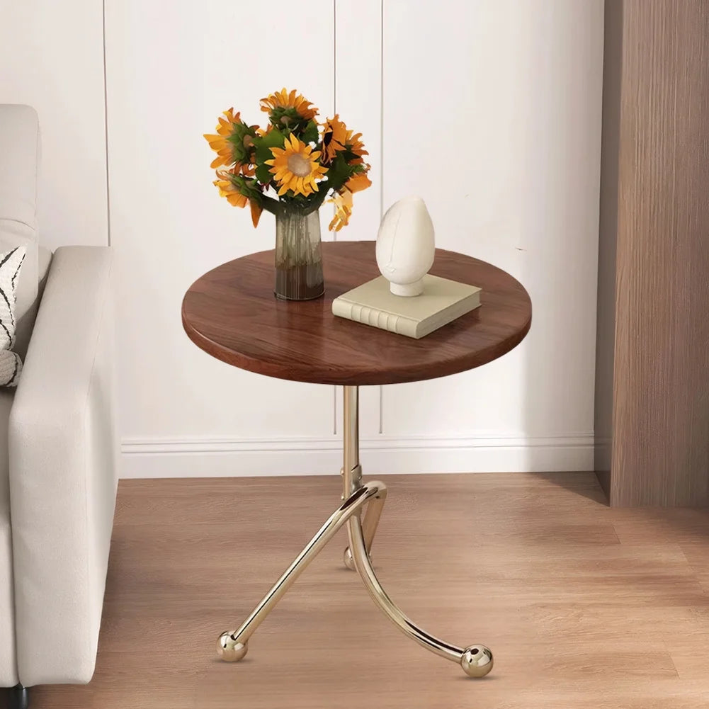 Masuta laterala moderna cu blat rotund si picioare metalice cromate – Design elegant pentru living 40 x 40 x 51 cm