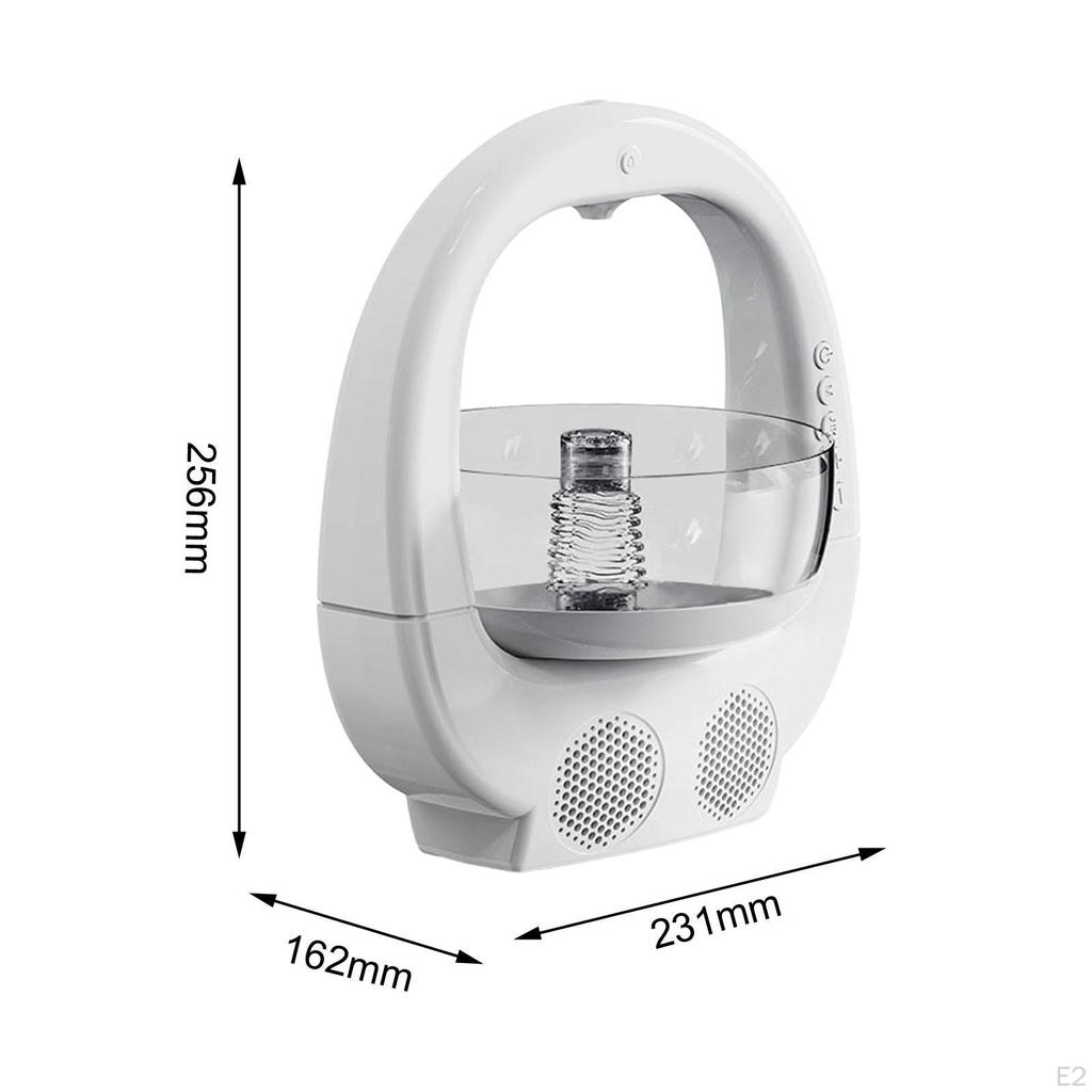 Umidificator cu Bol Decorativ, Boxa Bluetooth si Iluminare RGB, 700 ml, dimensiuni 23 x 25.6 x 16.2 cm, din ABS, alb