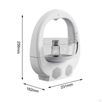 Umidificator cu Bol Decorativ, Boxa Bluetooth si Iluminare RGB, 700 ml, dimensiuni 23 x 25.6 x 16.2 cm, din ABS, alb