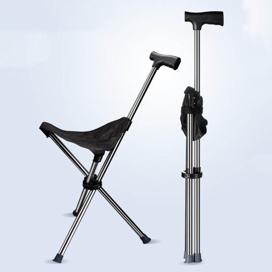 Scaun pliabil cu baston, inaltime 82 cm, maxim 100 kg