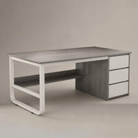 Birou minimalist alb cu rafturi - 160x60x73 cm, ideal pentru spații mici, lucru și studiu - detaliu produs