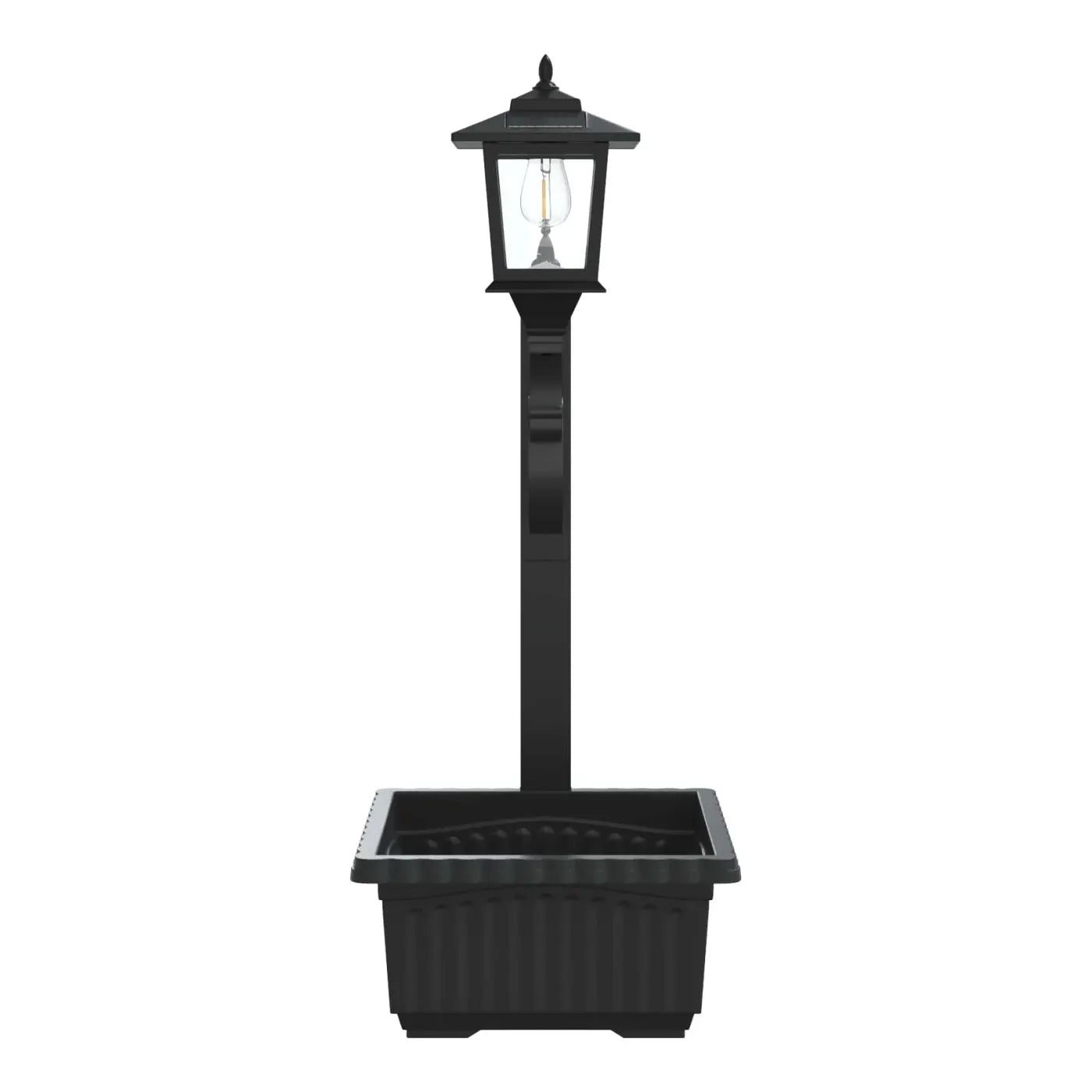 Lampă Solară de Grădină cu Jardinieră Integrată, Felinar LED și Design Decorativ – 29 × 28 × 74 cm - detaliu produs