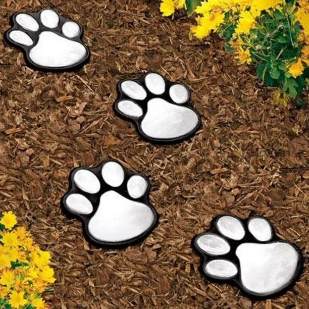 Set 4 Lampi Solare Led tip amprenta labuta de caine cu infigere in gazon